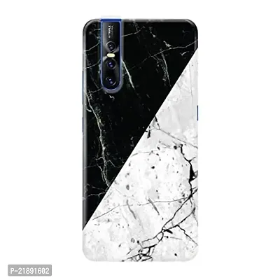 Dugvio Polycarbonate Printed Colorful Black and White Marble Design Designer Hard Back Case Cover for Vivo V15 Pro (Multicolor)