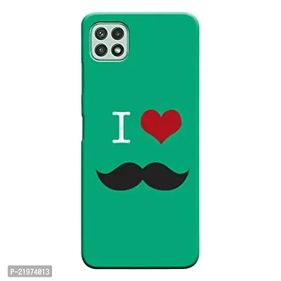 Dugvio? Printed Designer Matt Finish Hard Back Cover Case for Samsung Galaxy A22 (5G) - I Love Mustache