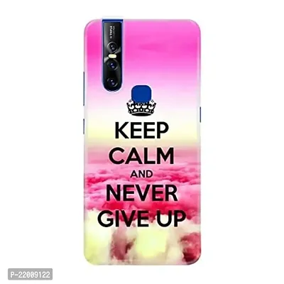 Dugvio? Printed Designer Hard Back Case Cover for Vivo V15 (Keep Calm and Never give up)