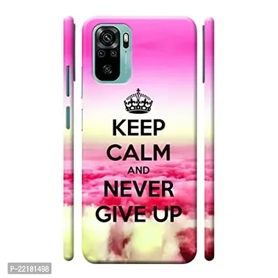 Dugvio? Printed Hard Back Cover Case for Xiaomi Redmi Note 10 / Redmi Note 10S - Keep Calm and Never give up-thumb0
