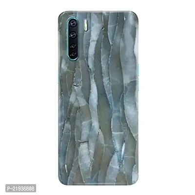 Dugvio? Polycarbonate Printed Hard Back Case Cover for Oppo F15 (Grey Marble Effect)