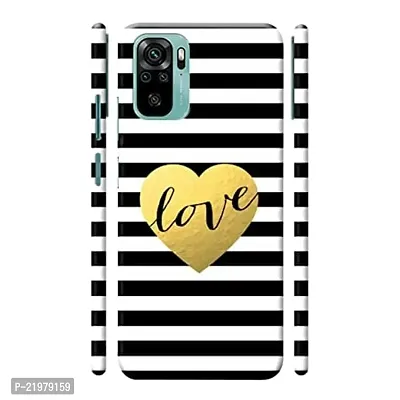 Dugvio? Printed Designer Matt Finish Hard Back Cover Case for Xiaomi Redmi Note 10 / Redmi Note 10S - Love Heart with Black Texture-thumb0