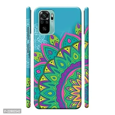 Dugvio? Printed Designer Matt Finish Hard Back Cover Case for Xiaomi Redmi Note 10S / Redmi Note 10 - Green Rangoli Art-thumb0