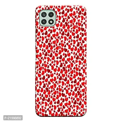 Dugvio? Printed Designer Matt Finish Hard Back Cover Case for Samsung Galaxy A22 (5G) - Red Dil Love