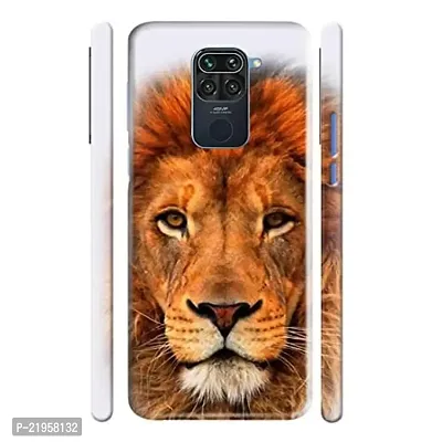 Dugvio? Polycarbonate Printed Hard Back Case Cover for Xiaomi Redmi Note 9 (Lion Face)-thumb0