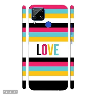 Dugvio? Poly Carbonate Back Cover Case for Realme C15 - Love Pattern Art