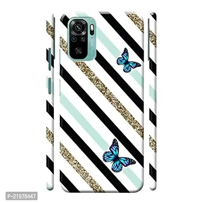 Dugvio? Printed Designer Matt Finish Hard Back Cover Case for Xiaomi Redmi Note 10 / Redmi Note 10S - Glitter Effect with butterfuly