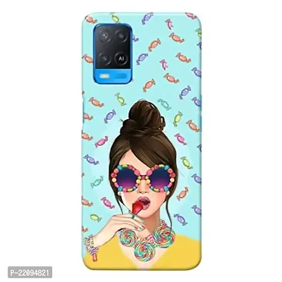 Dugvio? Printed Hard Back Case Cover for Oppo A54 / Oppo A54 (4G) (Cute Girl Fashion Girl)