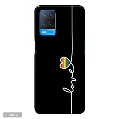 Dugvio Printed Designer Matt Finish Hard Back Cover Case for Oppo A54 / CPH2239 / Oppo A54 (5G) - Love Heart-thumb0