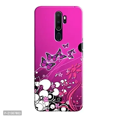 Dugvio? Poly Carbonate Back Cover Case for Oppo A9 2020 / Oppo A5 2020 - Butterfuly Art