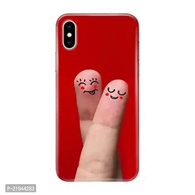 Dugvio? Polycarbonate Printed Hard Back Case Cover for iPhone X (Couple fingure Art)