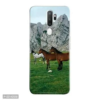 Dugvio? Printed Hard Back Case Cover Compatible for Oppo A5 2020 / Oppo A9 2020 / Oppo A11X - Horse, Animal Lover (Multicolor)-thumb0