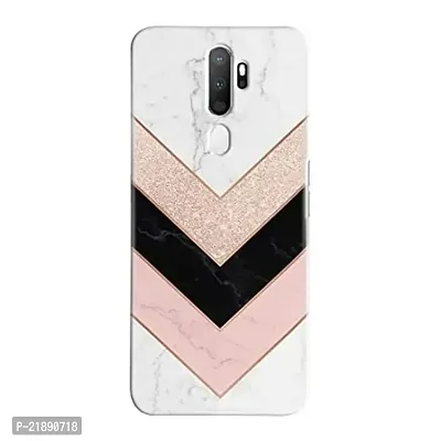 Dugvio Polycarbonate Printed Colorful Pink Black and White Marble Design Designer Hard Back Case Cover for Oppo A5 (2020) / Oppo A9 (2020) (Multicolor)