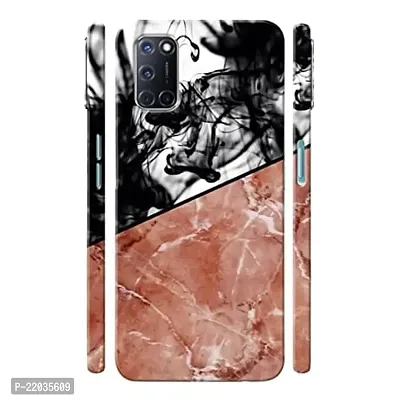 Dugvio? Printed Designer Matt Finish Hard Back Cover Case for Oppo A52 - Smoke Effect with Marble