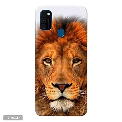 Dugvio? Printed Designer Matt Finish Hard Back Cover Case for Samsung Galaxy M21 2021 / Samsung M21 / Samsung M30S - Lion Face