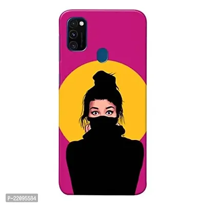 Dugvio? Printed Hard Back Case Cover for Samsung Galaxy M21 2021 / Samsung M21 / Samsung M30S (Cute Girl in Black)