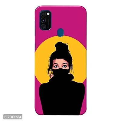 Dugvio? Printed Hard Back Case Cover for Samsung Galaxy M21 2021 / Samsung M21 / Samsung M30S (Cute Girl in Black)-thumb0