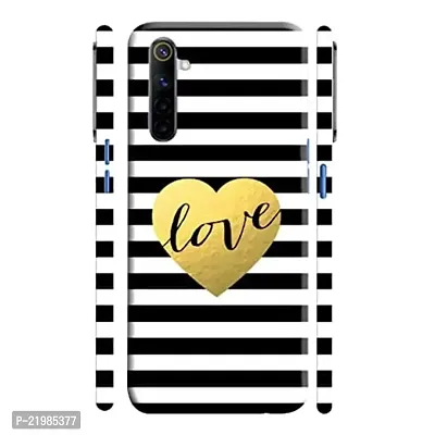 Dugvio? Printed Designer Back Cover Case for Realme 6 / Realme 6i - Love Heart with Black Texture