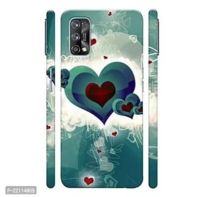 Dugvio? Printed Hard Back Case Cover Compatible for Realme 7 Pro - Red Heart (Multicolor)-thumb0