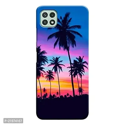 Dugvio? Printed Designer Matt Finish Hard Back Cover Case for Samsung Galaxy A22 (5G) - Coconut Tree Nature