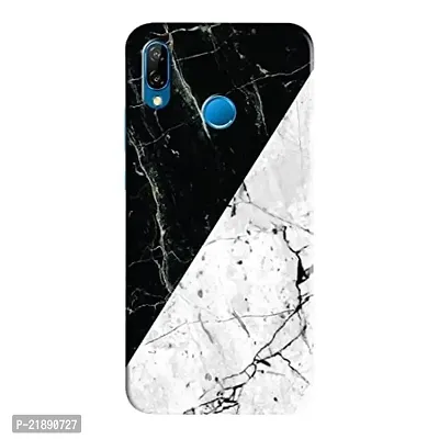 Dugvio Polycarbonate Printed Colorful Black and White Marble Design Designer Hard Back Case Cover for Huawei Honor Nova 3i / Honor Nova 3i (Multicolor)