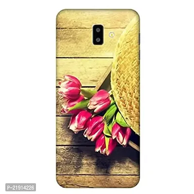 Dugvio? Polycarbonate Printed Hard Back Case Cover for Samsung Galaxy J6 / Samsung On6 / J600G/DS (Red Flowers)