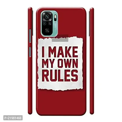 Dugvio? Printed Designer Matt Finish Hard Back Cover Case for Xiaomi Redmi Note 10 / Redmi Note 10S - I Make My Own Rules-thumb0