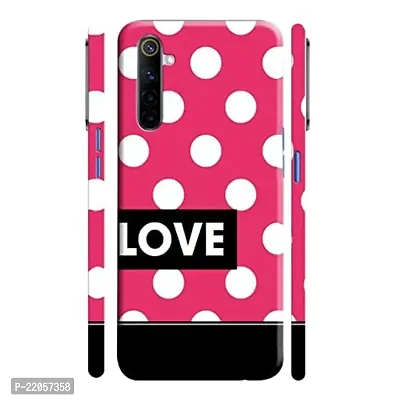 Dugvio? Printed Designer Matt Finish Hard Back Cover Case for Realme 6 / Realme 6i - Pink Love dot