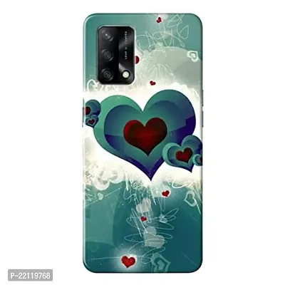 Dugvio? Printed Hard Back Case Cover Compatible for Oppo A74 / Oppo A74 4G - Red Heart (Multicolor)-thumb0