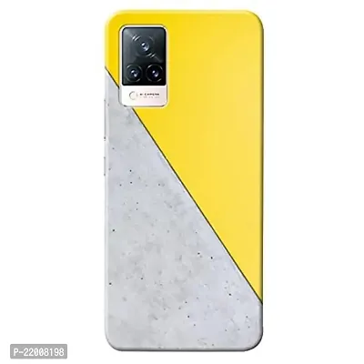 Dugvio? Printed Designer Hard Back Case Cover for Vivo V21  Vivo V21 (5G) (Yellow and Grey Design)