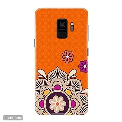 Dugvio? Polycarbonate Printed Hard Back Case Cover for Samsung Galaxy S9 / Samsung S9 / G960F (Orange Rangoli Art)