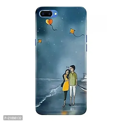 Dugvio Polycarbonate Printed Colorful Couple, Love Theme Designer Hard Back Case Cover for Oppo A3S (Multicolor)