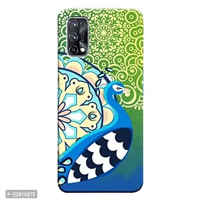 Dugvio? Printed Designer Matt Finish Hard Back Cover Case for Realme X7 - Peacock Feather