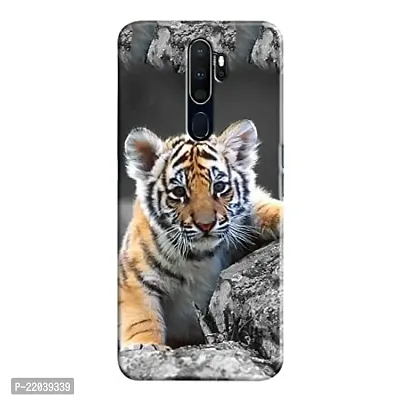 Dugvio? Printed Designer Matt Finish Hard Back Cover Case for Oppo A9 2020 / Oppo A5 2020 - Tiger Childhood, Tiger-thumb0