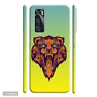 Dugvio? Polycarbonate Printed Colorful Tiger Face Designer Hard Back Case Cover for Vivo V20 SE (Multicolor)