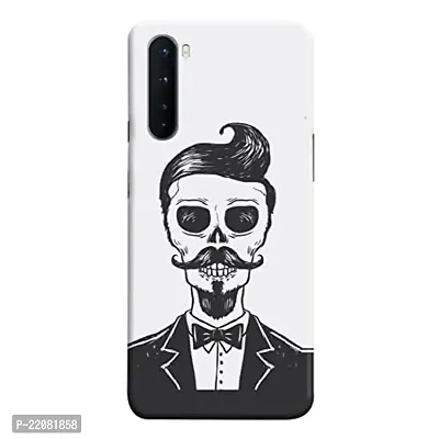 Dugvio? Printed Designer Back Cover Case for OnePlus Nord - Skul with mustach