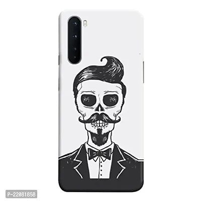 Dugvio? Printed Designer Back Cover Case for OnePlus Nord - Skul with mustach-thumb0