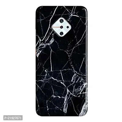 Dugvio? Polycarbonate Printed Hard Back Case Cover for Vivo S1 Pro (Black Marble)