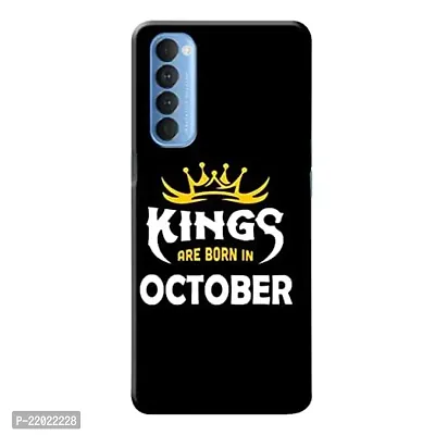 Dugvio? Printed Designer Hard Back Case Cover for Oppo Reno 4 Pro (Kings are Born in October)