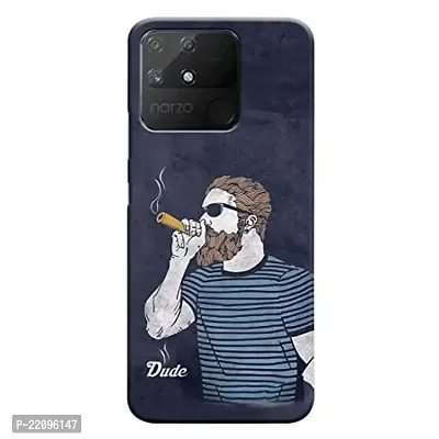 Dugvio? Printed Matt Finish Hard Back Case Cover for Realme Narzo 50A (Smoking Man Dude Style)