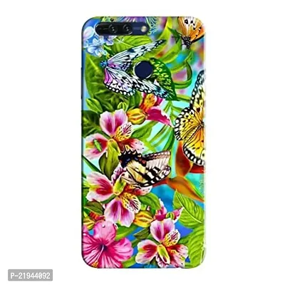 Dugvio? Polycarbonate Printed Hard Back Case Cover for Huawei Honor 8 Pro (Butterfly Painting)-thumb0