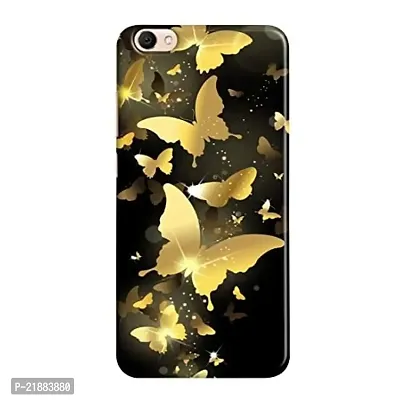 Dugvio Polycarbonate Printed Colorful Golden Butterfly Designer Hard Back Case Cover for Vivo V5 Plus (Multicolor)