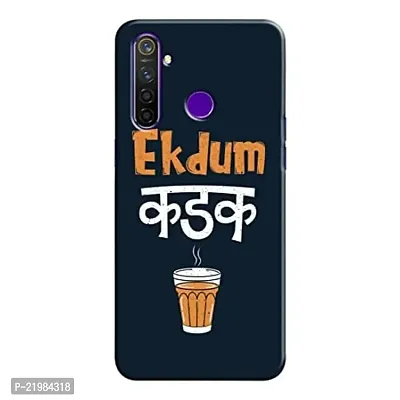 Dugvio? Printed Designer Back Cover Case for Realme 5 Pro - Ek Dum Kadak Tea Quotes