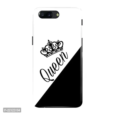 Dugvio? Printed Hard Back Case Cover Compatible for OnePlus 5 - Black and White Queen Crown (Multicolor)