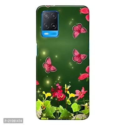 Dugvio? Printed Designer Back Cover Case for Oppo A54 / CPH2239 / Oppo A54 (5G) - Pink Butterfly Design Art