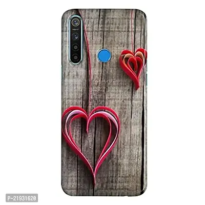 Dugvio? Polycarbonate Printed Hard Back Case Cover for Realme 5i / Realme 5S/ Realme Narzo 10 (Wooden Love Design)-thumb0