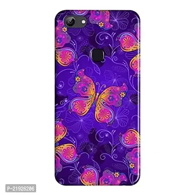 Dugvio? Polycarbonate Printed Hard Back Case Cover for Vivo Y81 (Purple Butterfly)-thumb0