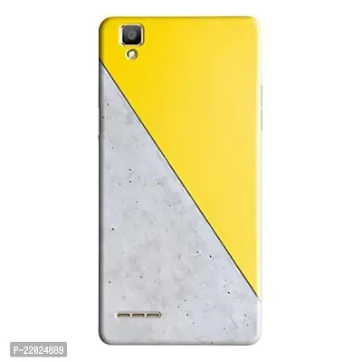 Dugvio? Printed Designer Hard Back Case Cover for Oppo F1 (Yellow and Grey Design)