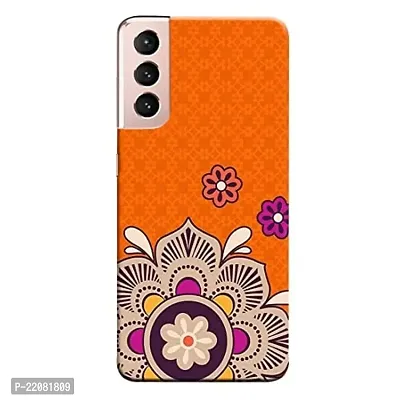 Dugvio? Printed Designer Matt Finish Hard Back Cover Case for Samsung Galaxy S21 (5G) - Orange Rangoli Art