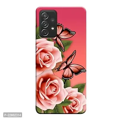 Dugvio? Printed Designer Matt Finish Hard Back Cover Case for Samsung Galaxy A52 (5G) / Samsung Galaxy A52S (5G) - Flowers with Butterfly
